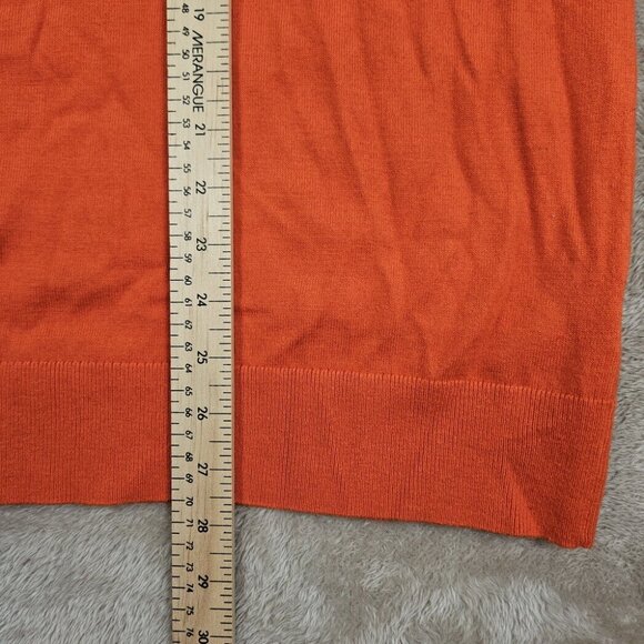 Banana Republic Pima Cotton Cashmere Sweater Orange 1/4 Zip Long Sleeve Mens XL - Picture 4 of 10